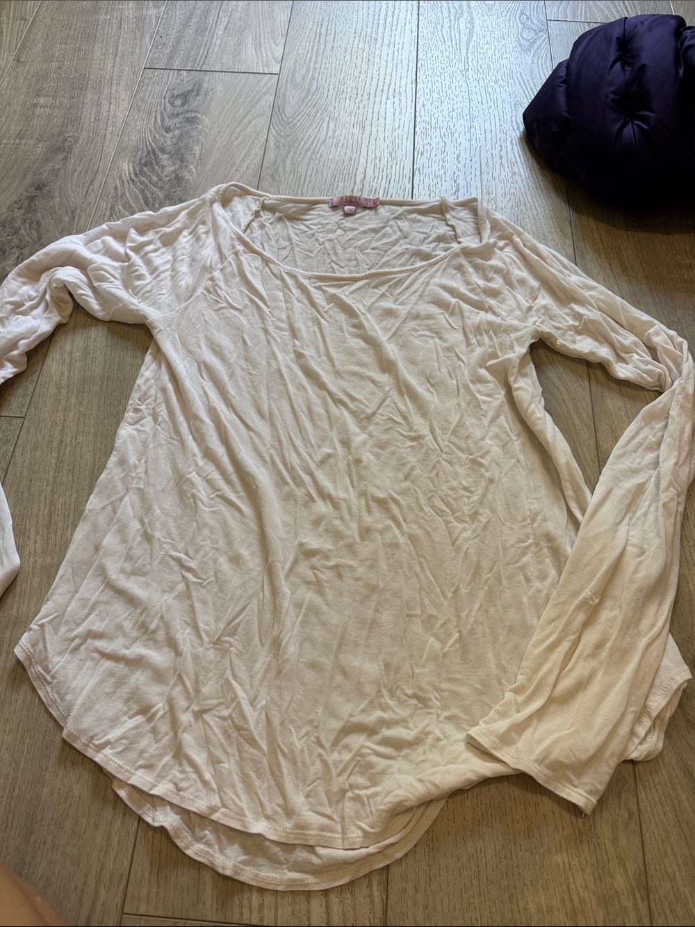 Calypso St. Barth Lightweight Long-Sleeve Scoop Neck Top - Cream